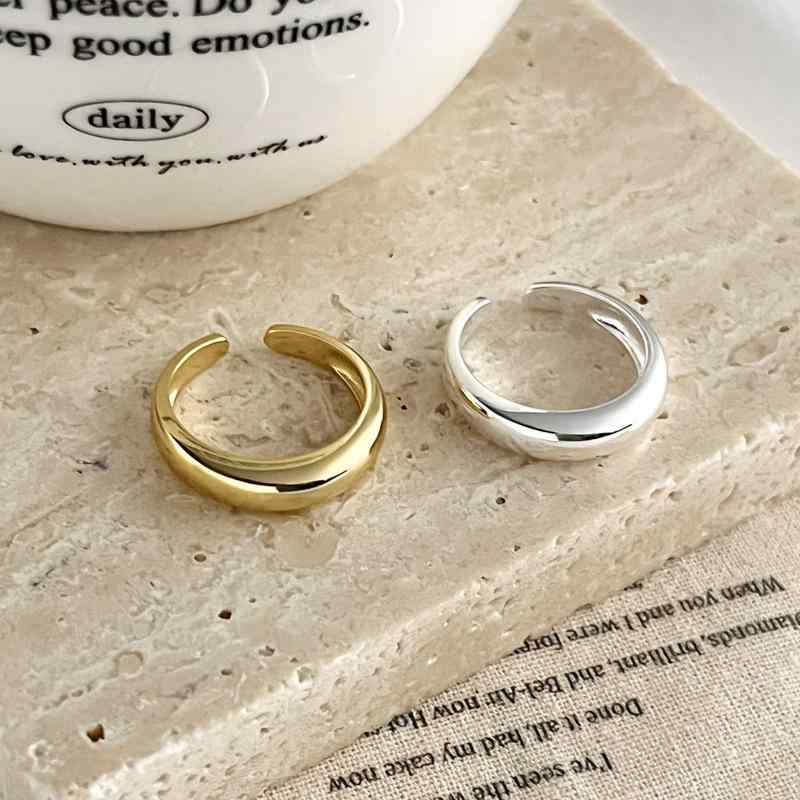 指輪 レディース シンプル 開口 925純銀 光面 プレーン 極簡 ベーシック デザイン ミニマリスト コーデ..