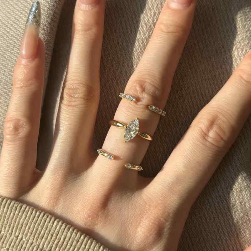 指輪 レディース フランス風 シルバー 馬眼石 ジルコニア インセット 重ね付け クラシック 高級感 軽奢 デザイン