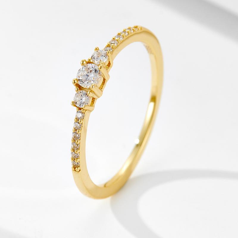 指輪 レディース 純銀製 ジルコニア 丸い形 高級感 ファッション 精緻加工 シンプル デザイン 欧米風 ..