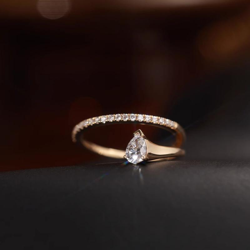 指輪 レディース ヴィンテージ ジルコニア 二層ラインストーン フレンチスタイル 高級感 エレガント 純..