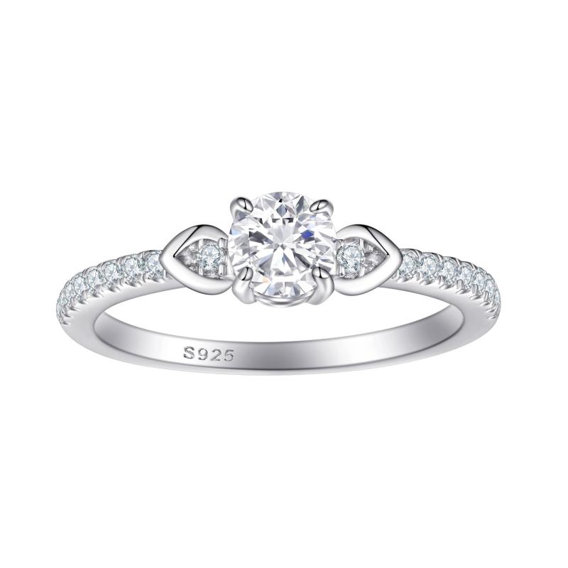 レディース 指輪 純銀 925銀 ハート型 デザイン ジルコニア 排石 シングルロウ ピンキーリング ハンド..