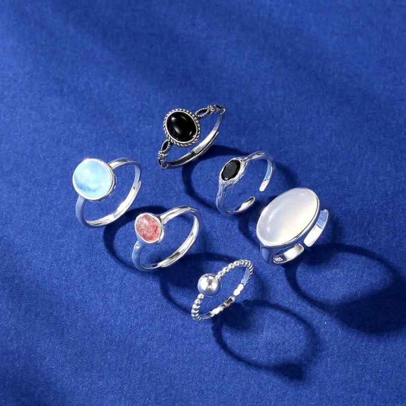 指輪 レディース S925 純銀 ウェーブ 開口 シンプル 個性 ファッション トレンド 気質 アクセサリー デ..