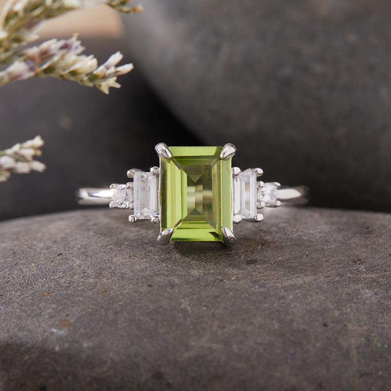 指輪 レディース S925 シルバー 天然 紫水晶 黄水晶 トパーズ 方形 デザイン 食指用 彩宝 組み合わせ 高級感 ファッション アクセサリー