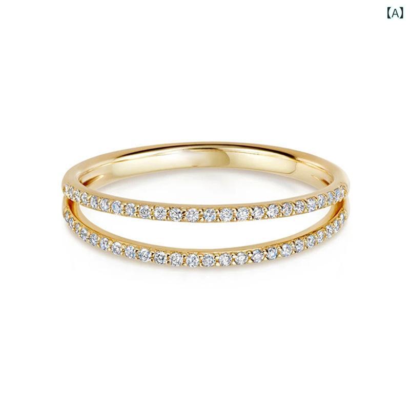 指輪 レディース 925シルバー 二列ジルコニア 閉口 シンプル ベーシック 高級感 軽量 アクセサリー 日常使い 華奢 モダン 欧米風 女性用 ジュエリー シルバーリング スタイリッシュ 細身 洗練 ギフト向き 多用途 繊細 輝き トレンド 日常 コー