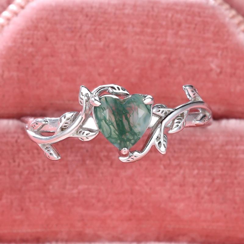 Rings - 指輪 レディース ハート マノ 水草 925シルバー 葉 デザイン 欧米風 シンプル 気質 軽奢感 独特 アクセサリー