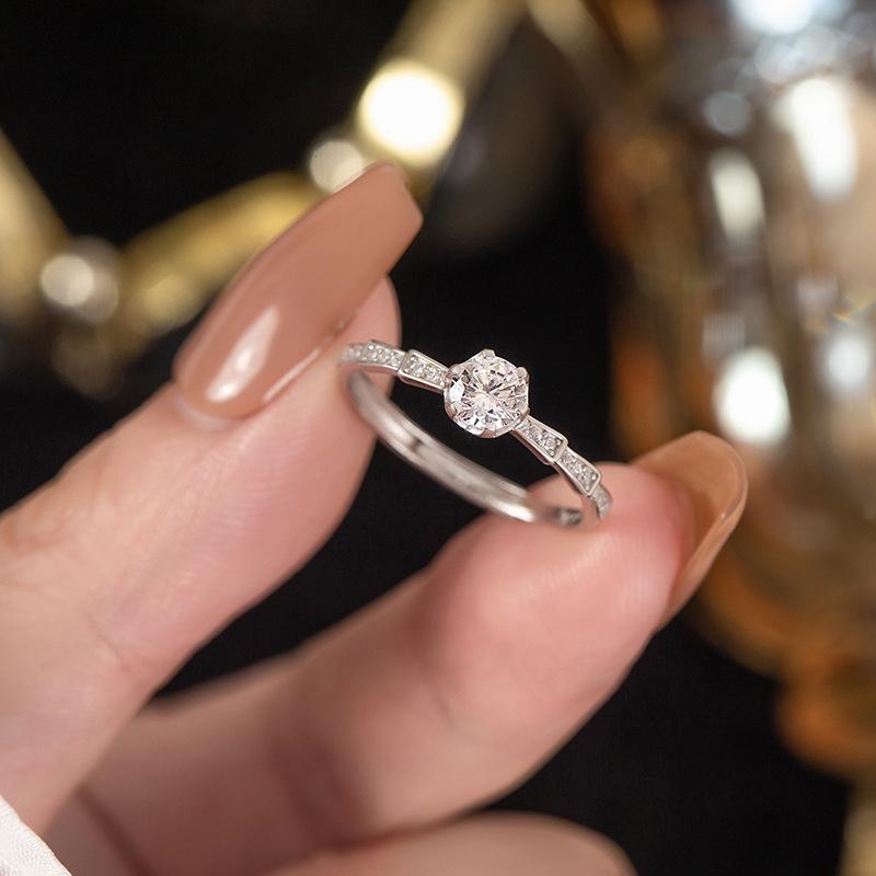 指輪 レディース 純銀 竹節デザイン 開口調整 シルバーリング 女性用 ファッションアクセサリー ロマン..