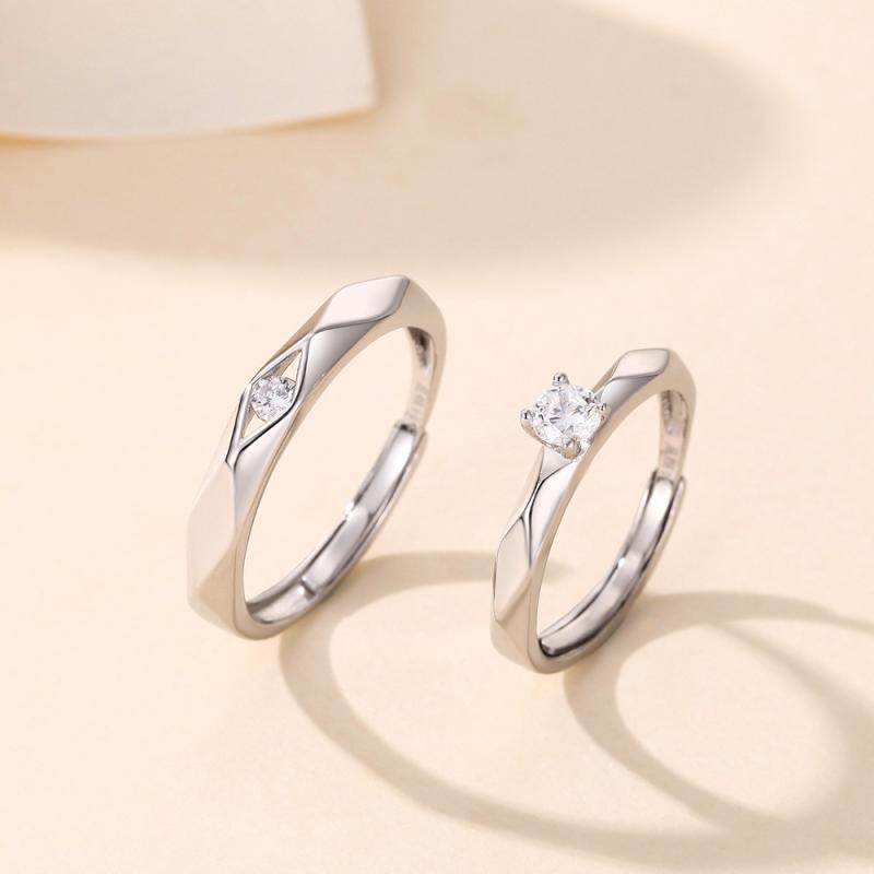 指輪 男女兼用 ペアリング 結婚指輪 シンプル 開口デザイン 純銀 ファッション 恋人用