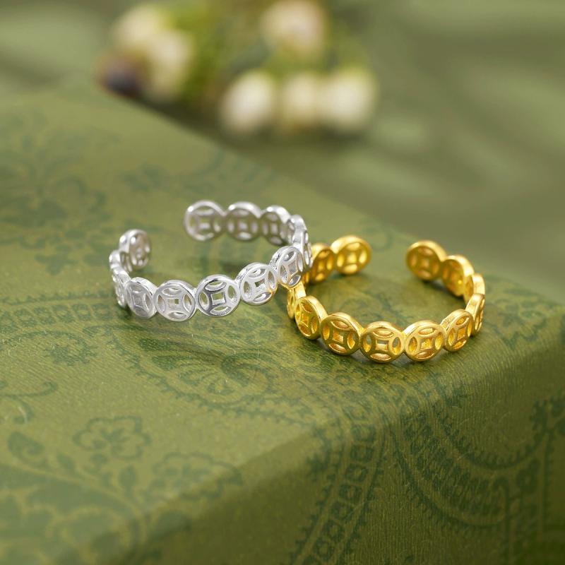 指輪 男女兼用 純銀 高級感 軽量 ラッキーアイテム シンプル デザイン ファッション アクセサリー シル..