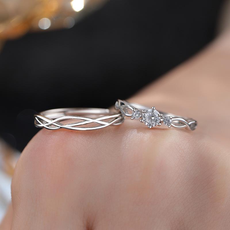 指輪 男女兼用 シンプル ライン ジルコニア ペアリング デザイン モダン ベーシック スタイリッシュ シ..