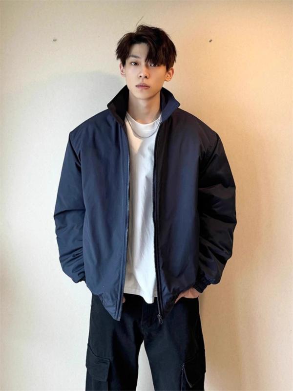 フライトジャケット メンズ 春秋 アメリカンスタイル ボリュームシルエット スタンドカラー ベースボー..