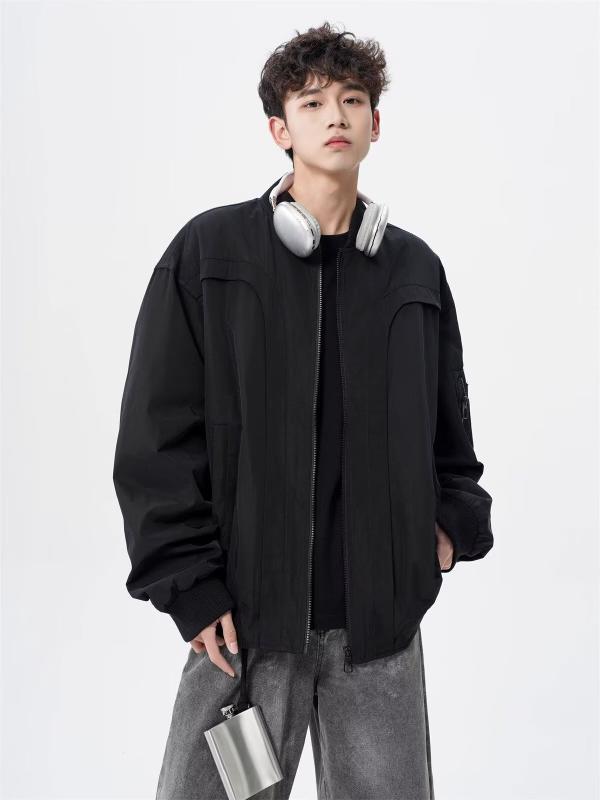 メンズ ボンバージャケット レトロ フライトジャケット MA-1 ゆったり ショート丈 トレンド クリーンフ..