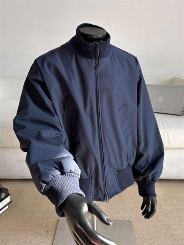 メンズ パイロットジャケット ルーズフィット アメリカンスタイル 春秋 スタンドカラー クール アウタ..
