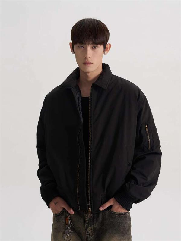 パイロットジャケット メンズ レトロ ネイビー インフルエンサー アメリカン ストリート 野球風 アウタ..