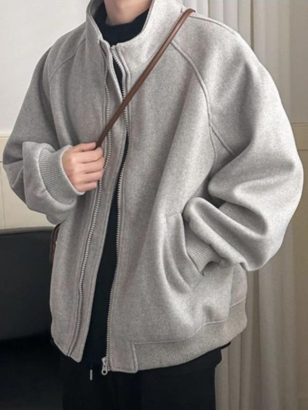 ジャケット メンズ 高級感 春秋 立領 ウール 混 野球 風 開衫 上着