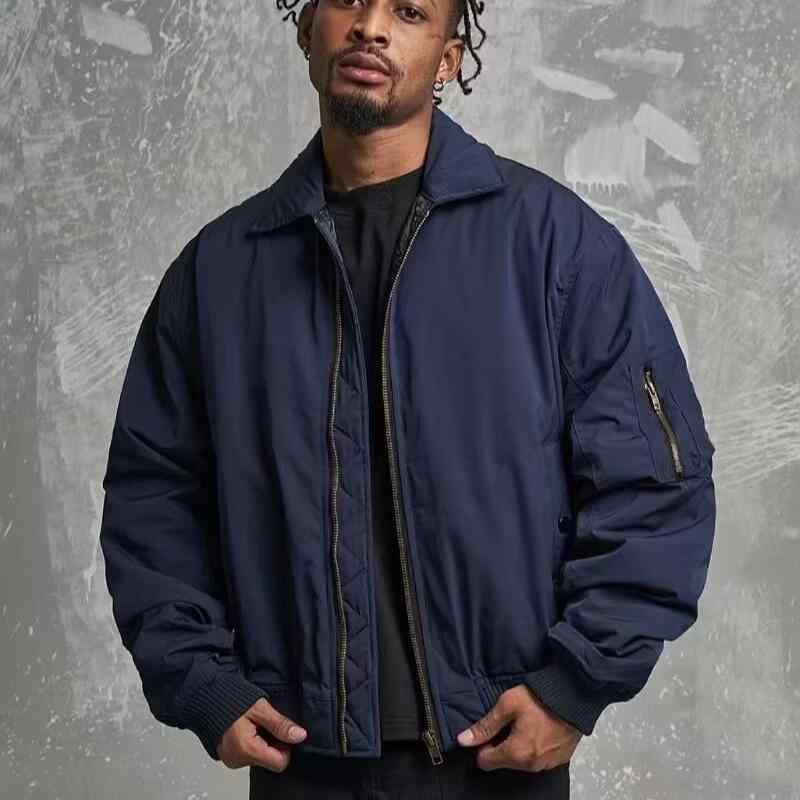 秋冬 パイロットジャケット 男女兼用 アメリカンスタイル コットン服 スタンドカラー ワーク ショート..