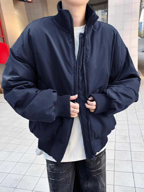 ベースボールジャケット メンズ 秋冬 アメリカンスタイル ショート丈 コットン スタンドカラー ルーズ..