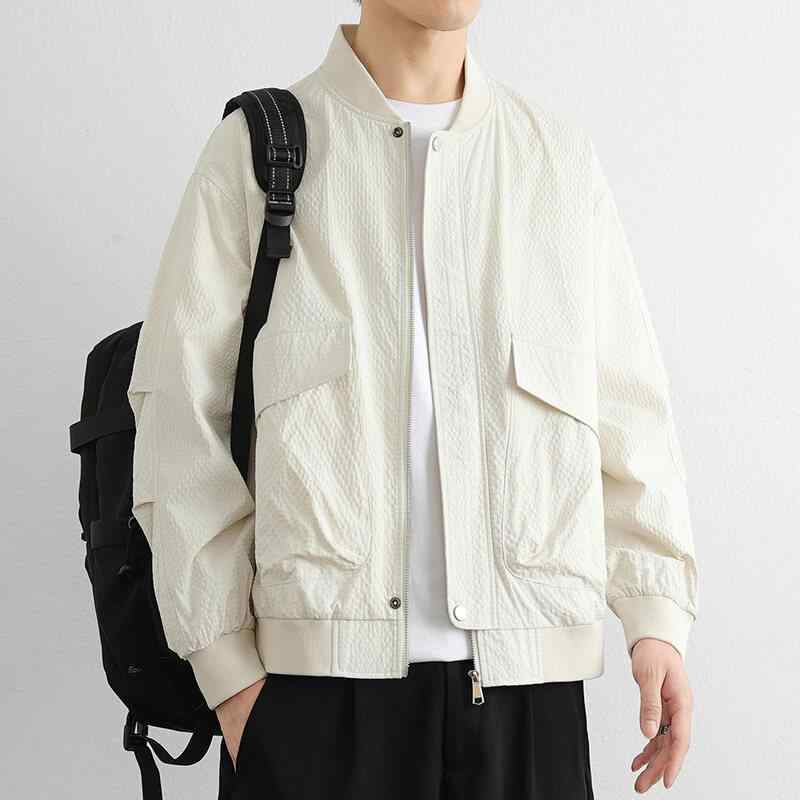 ジャケット メンズ 野球襟 カジュアル 薄手 春秋 青年 レジャー 高級感 ストリート ファッション 軽量 ..