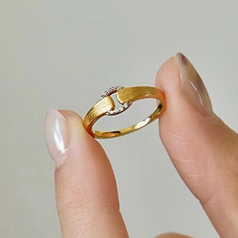 指輪 レディース 純銀 レトロ 部分金色 高級感 精巧 フレンチスタイル ブラシ仕上げ ビンテージ クラシ..