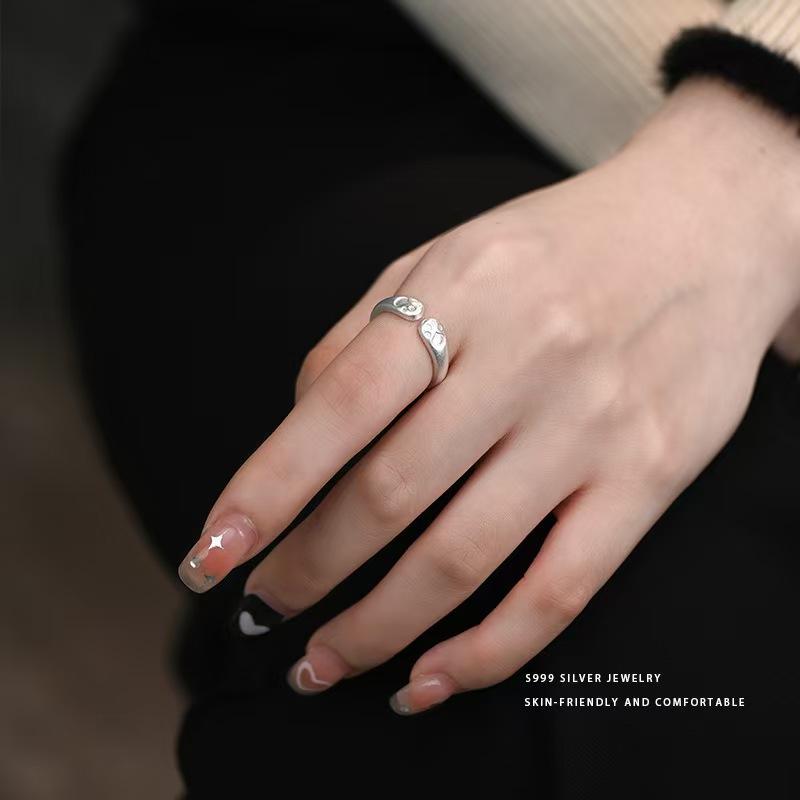指輪 レディース かわいい 猫爪 モチーフ 高級感 ユニーク デザイン オープン 少女向け シルバー アク..