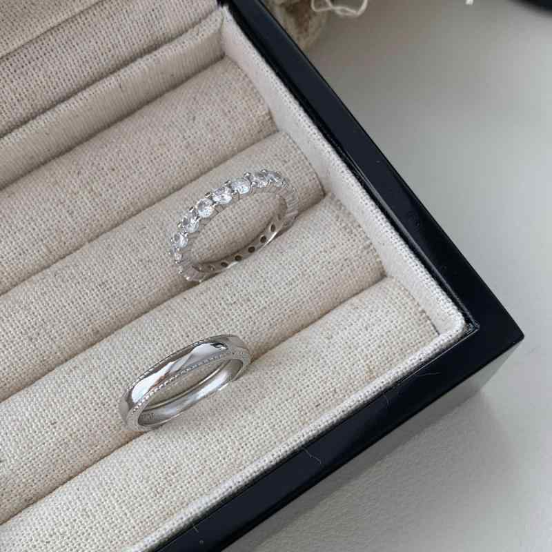 指輪 男女兼用 純銀 ジルコニア 排石 レトロ 高級感 シンプル ユニーク デザイン カップル 対リング 結..