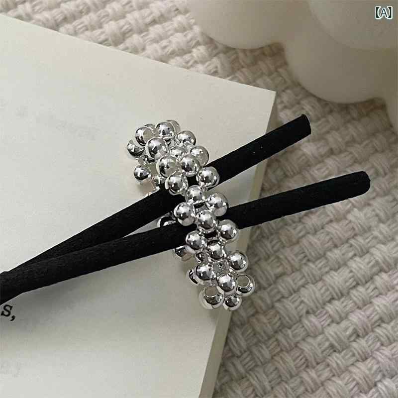 指輪 レディース 韓国風 手編み 純銀 編み込み デザイン ベーシック 小众 時尚 INS風 基礎款