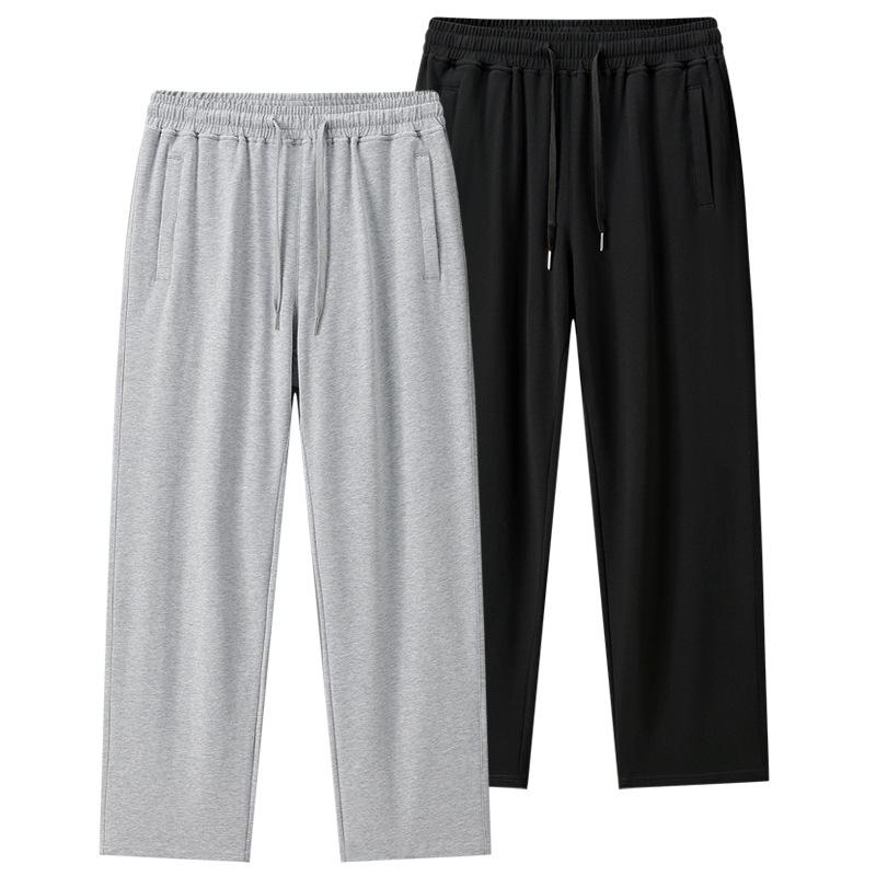 メンズ 春夏 薄手 純綿 ルーズパンツ ストレートレッグ カジュアルロングパンツ 吸湿速乾 軽量 通勤 通学 アウトドア 部屋着 デイリーウェア(4.0)