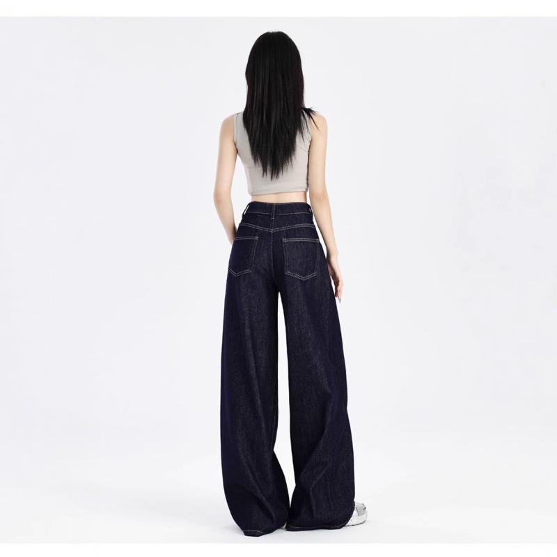 ・素材: デニム・副素材: ビスコース・主素材含有率: 90-95%・副素材含有率: 30%以下・パンツ型: ワイドレッグ・丈: ロング・ウエスト: ハイ・厚み: 中厚・フィット: ルーズ・前立て: ジッパー・加工: ウォッシュ・流行要素:...