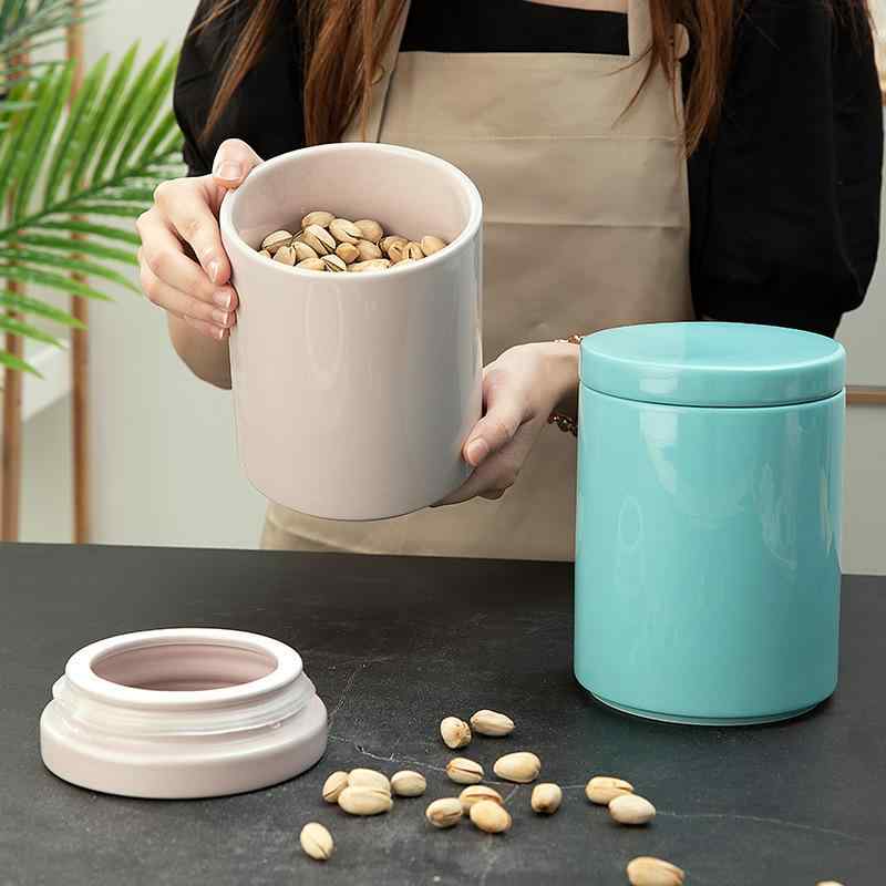 キッチン用品 キャニスター 陶器 密封 保存容器 北欧風 蓋付き 収納 穀物入れ 乾物 ティーキャニスター コーヒー缶 お菓子入れ シュガーポット キャンディーポット おしゃれ シンプル インテリア 高見え 雑貨
