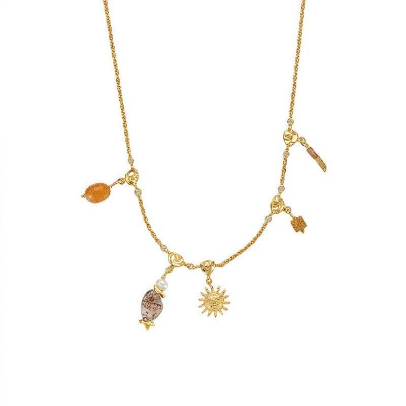 Beads - 春夏 レディース ネックレス 精巧 複数ペンダント デザイン 重ね付け 百搭 アクセサリー