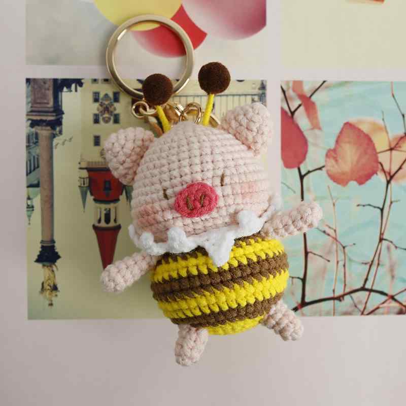 アミグルミ キッズ かわいい 手作り ハンドメイド ぬいぐるみ ユニーク 動物 モチーフ 毛糸 手編み バッグチャーム キーホルダー スマホ ストラップ インテリア 飾り ギフト クリエイティブ