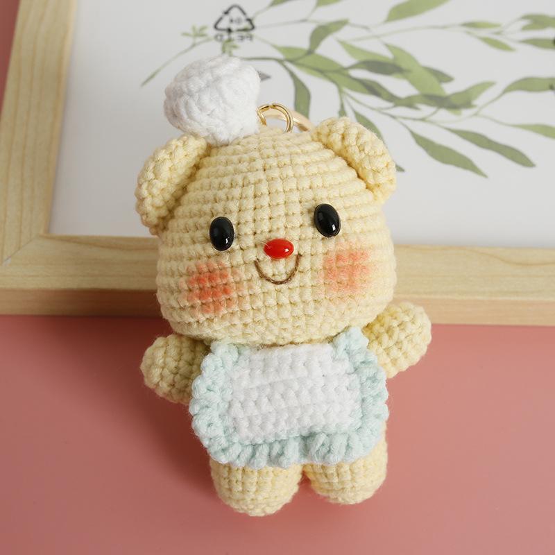 ぬいぐるみ キッズ 手作り 毛糸編み 小熊 ハンガー キーホルダー バッグ飾り かわいい インテリア小物 癒しグッズ