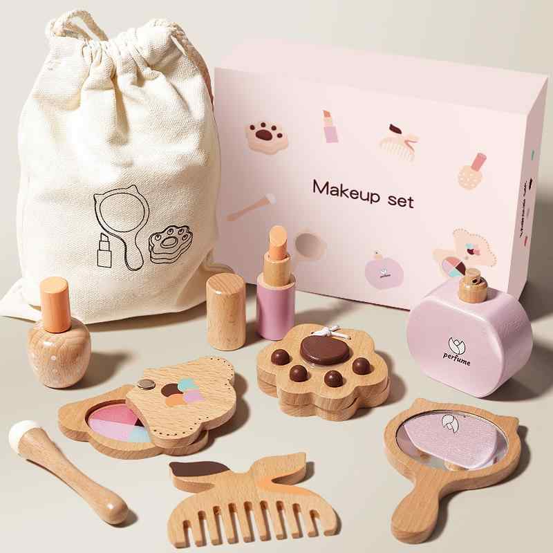 Puzzle - 知育玩具 女の子 プリンセス メイクアップセット 木製 模擬化粧品 ごっこ遊び 益智パズル かわいい デザイン