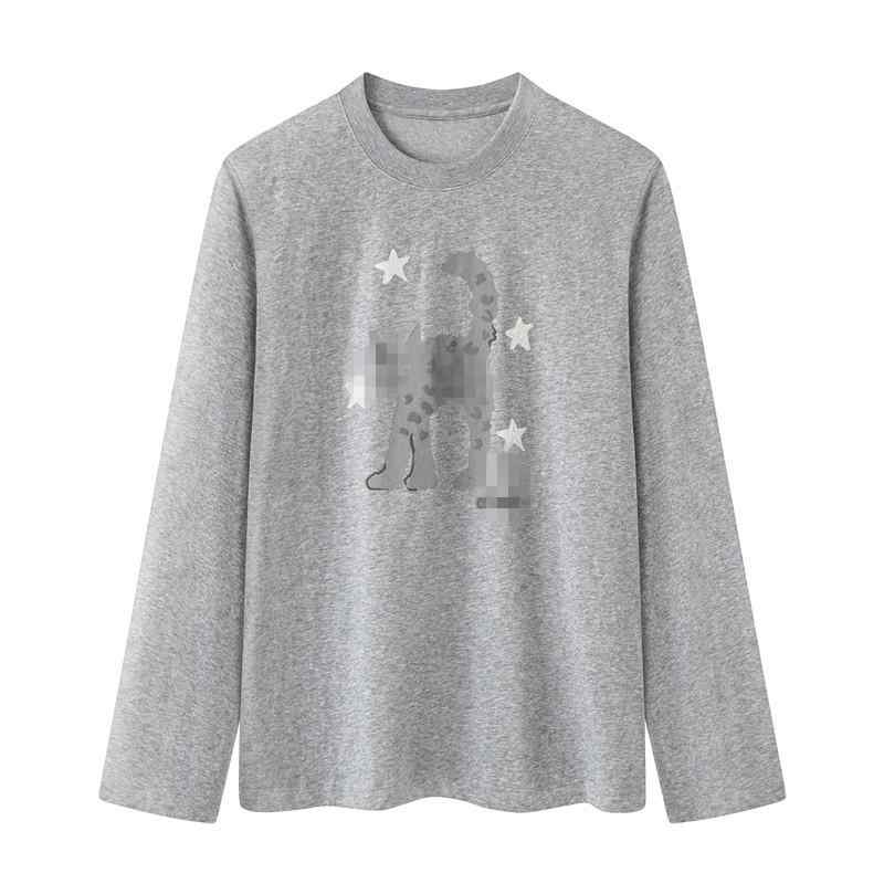 Rakuten - Tシャツ レディース 秋冬 ゆったり シンプル カートゥーン アルファベット プリント カジュアル ルーズ シルエット かわいい デザイン デイリー スタイル