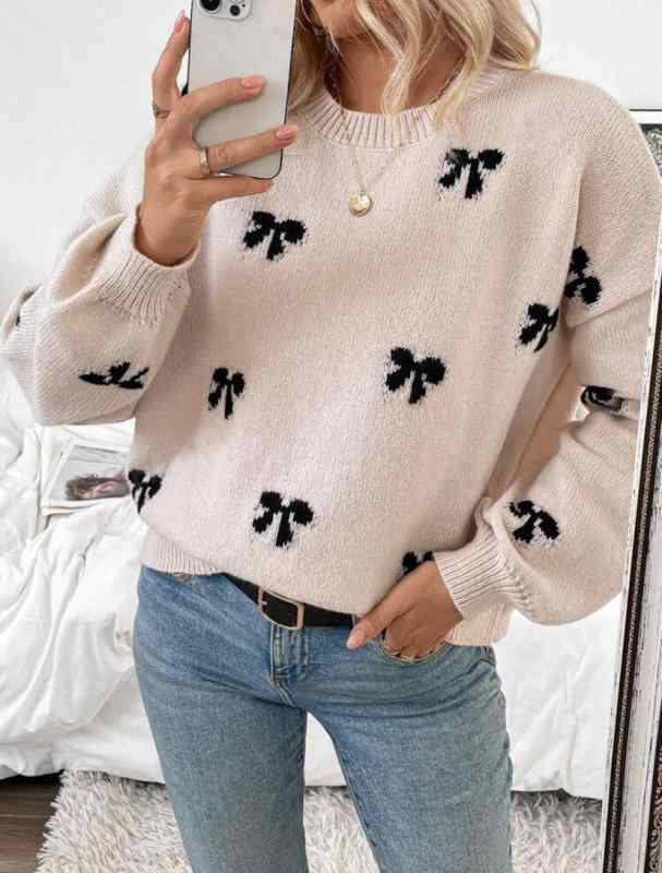・素材: ポリエステル30-50%, アクリル30-50%・柄: プリント・厚み: 普通・組み合わせ: 単品・タイプ: プルオーバー・シルエット: スリム・袖丈: ロングスリーブ・袖タイプ: セットインスリーブ・ネック: クルーネック・着丈: ショート(40-50cm)・加工: ジャカード・色: ホワイト, ライトイエロー, ピンク, カーキ・サイズ: S, M, L, XL・スタイル: ストリート・カテゴリ: ニット