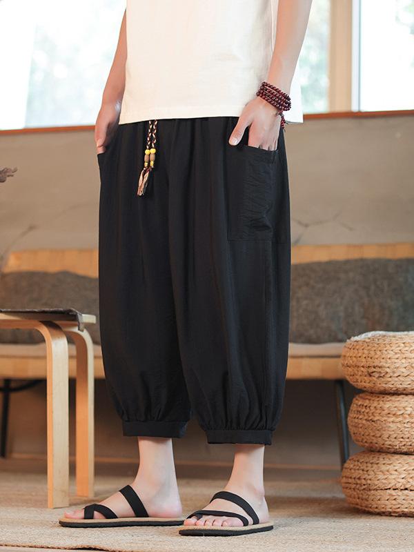 パンツ メンズ ゆったり 楽ちん 細見え 体型カバー 接触冷感 袴パンツ ハーレムパンツ カジュアル ストレート 普段使い 春夏