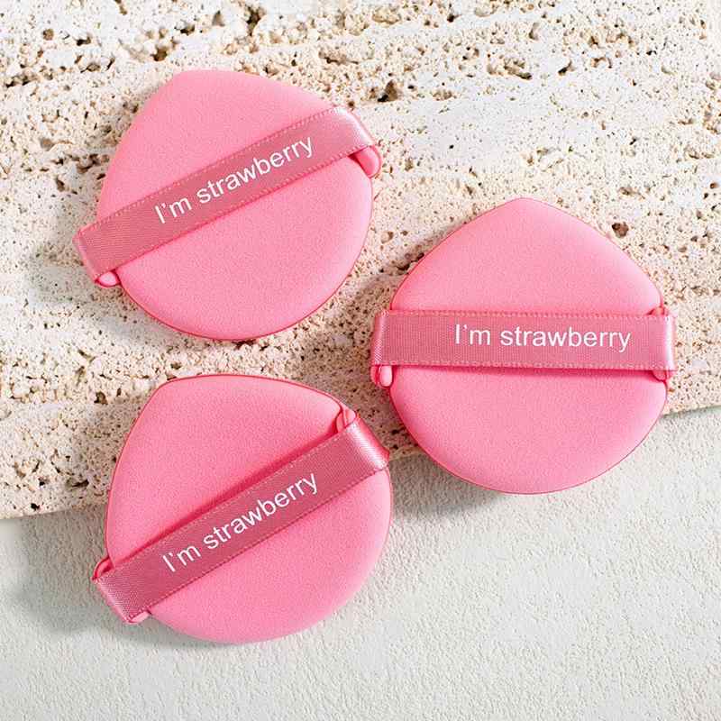 クッションパフ ストロベリーパイ柄 非ラテックス ウェットドライ両用 BBクリーム用 丸型スポンジ メイクツール 200枚セット かわいいデザイン 吸収力抜群 化粧下地 ファンデーション 塗布 滑らかな仕上がり 日常使い 旅行用 コスメアクセサリー
