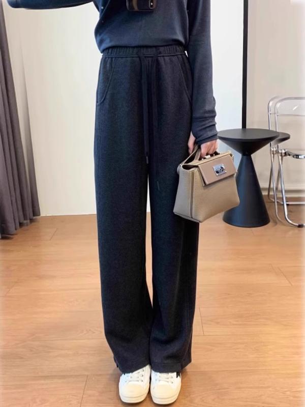 パンツ レディース ワイドパンツ 細見え 体型カバー 脚長効果 ハイウエスト ゆったり 裏起毛 防寒 保温..