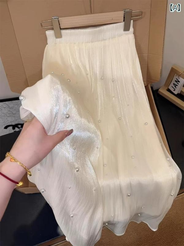 スカート レディース 細見え 体型カバー ハイウエスト 流れるようなシルエット 上品 きれいめ チュール..