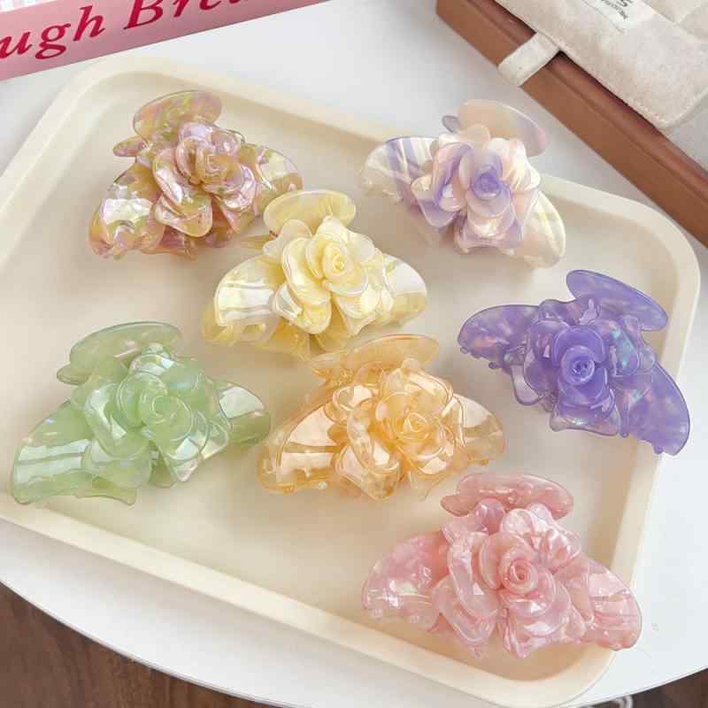 ・素材: アセテート・デザイン: 花柄・加工: 手作業・タイプ: つかみクリップ・色: イエロー, ピンク, 花色, グリーン, パープル・スタイル: 小清新・スタイル分類: 清新甜美・対象: 女性・流行要素: 植物花卉