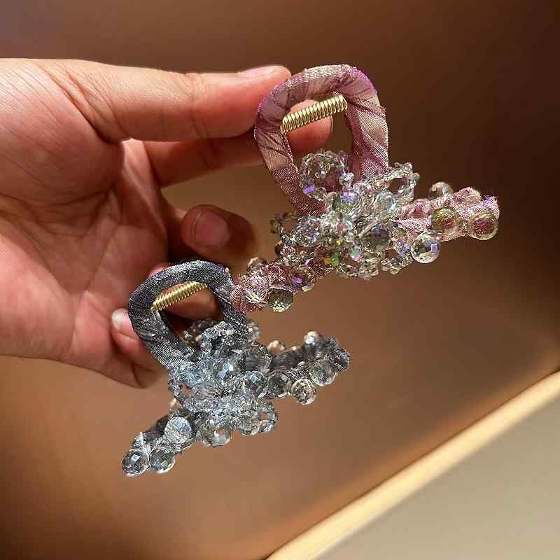 ・素材: 人工水晶・スタイル: 水晶クリップ・加工: 手作業・分類: クリップ・カラー: ライトブルー,グラデーションパープル,人魚白・流行要素: 花・スタイル: 韓国風・スタイル分類: 爽やかスイート・カテゴリ: ヘアアクセサリー・対象: 女性用・流行要素分類: 植物花卉