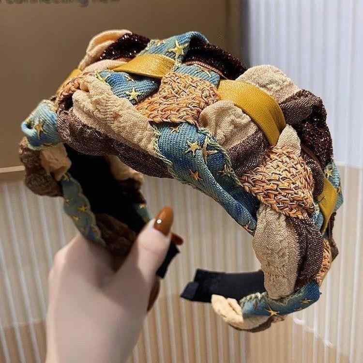 ヘアバンド レディース 春秋 レトロ 編み込み 幅広 高頭頂 大型 ボリューム かわいい ビンテージ ヘアアクセサリー 頭飾 ヘアピン ヘアクリップ 女性用