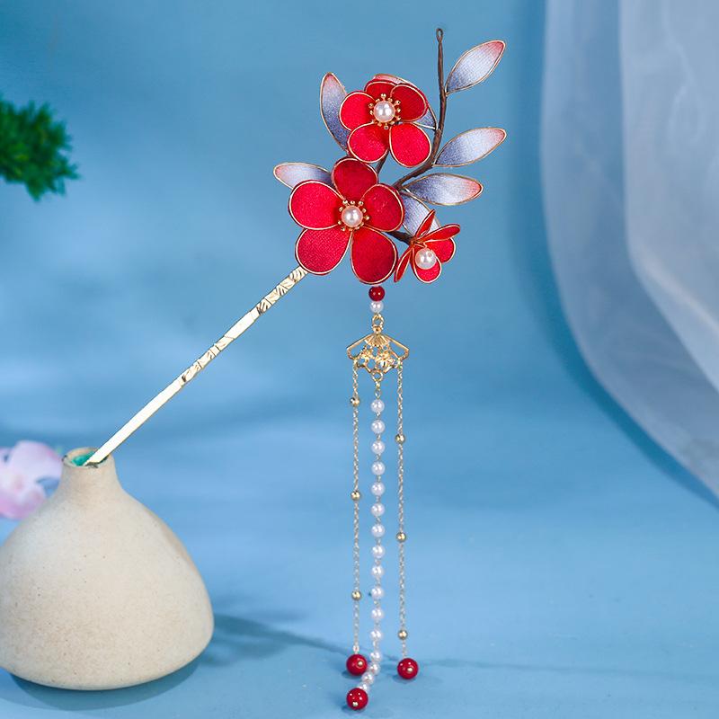 ・素材: 合金・スタイル: レトロ・形状: 花柄・加工: 手作業・カラー: 赤, ピンク・流行要素: 花