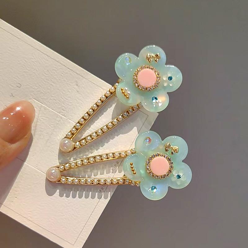 ・素材: 混合素材・性別: 女性用・加工: 手作業・分類: サイドクリップ・カラー: グリーン花柄、2個セットグリーン花柄、ピンク花柄、2個セットピンク花柄・スタイル: ファッションOL・スタイル分類: ファッション通勤