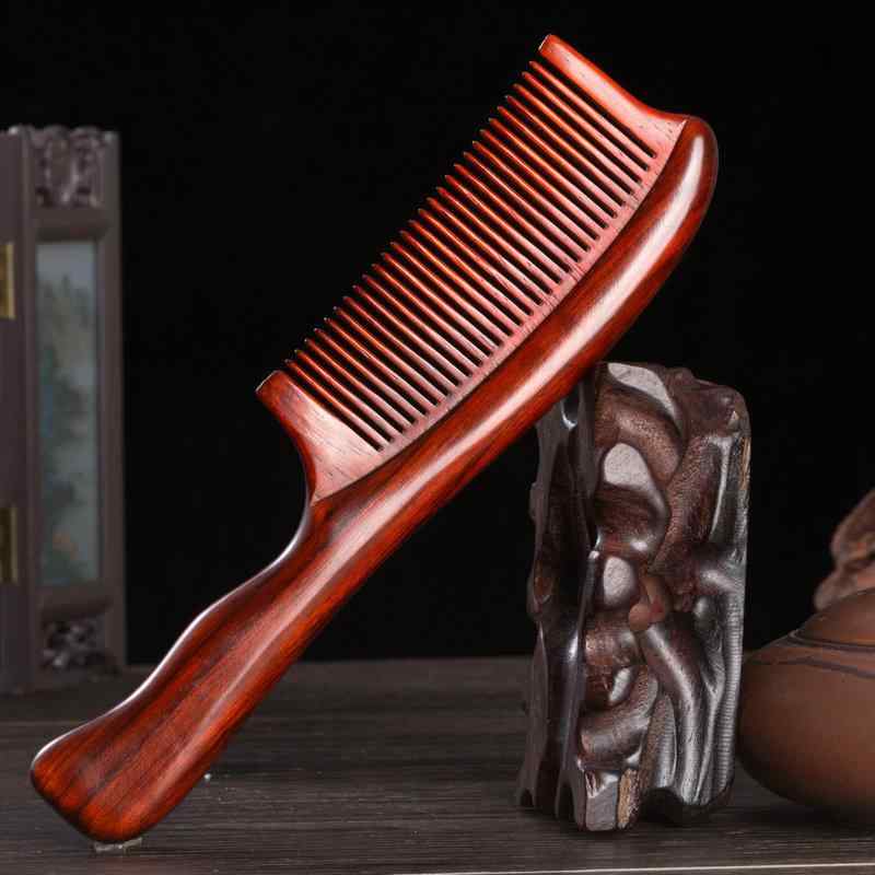 櫛 男女兼用 小葉紫檀木 紅木 高級感 マッサージ 頭皮マッサージ 大型 手持ち ポータブル 木製 天然素..