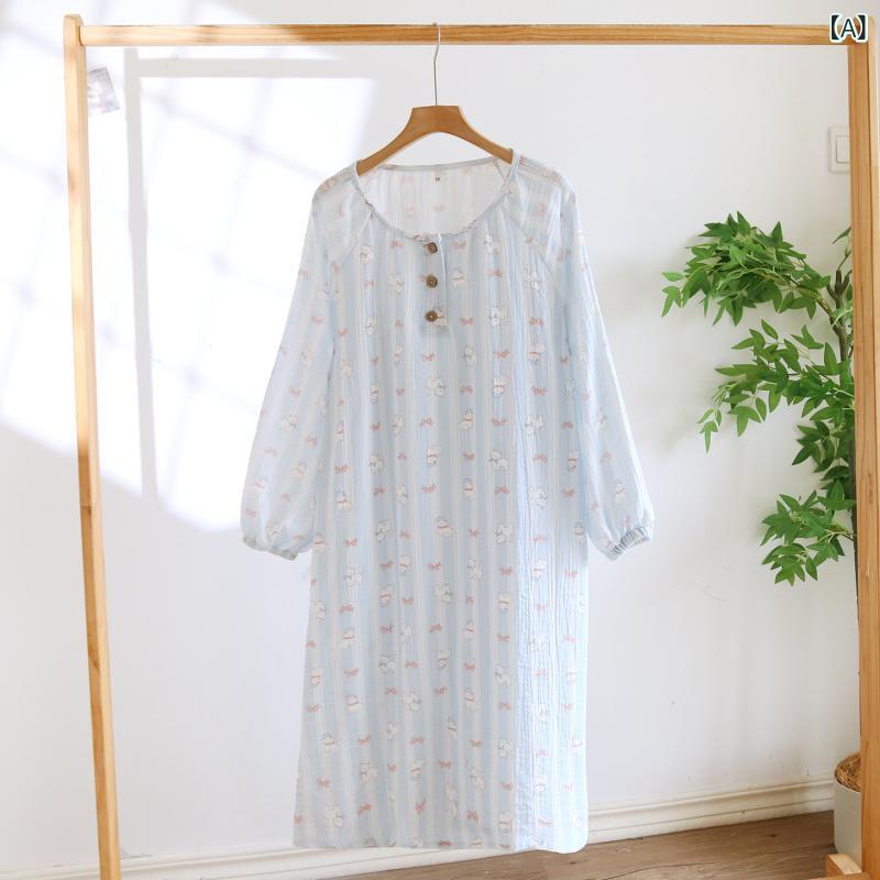 ・素材: コットン100%・スタイル: プルオーバー・生地厚み: 中厚 (181-200g/平方メートル)・襟型: 丸首・袖丈: 長袖・スカート丈: ミディ丈・用途: ホームウェア・対象: 青年女性・色: 青,ピンク・サイズ: M,L・柄: 卡通