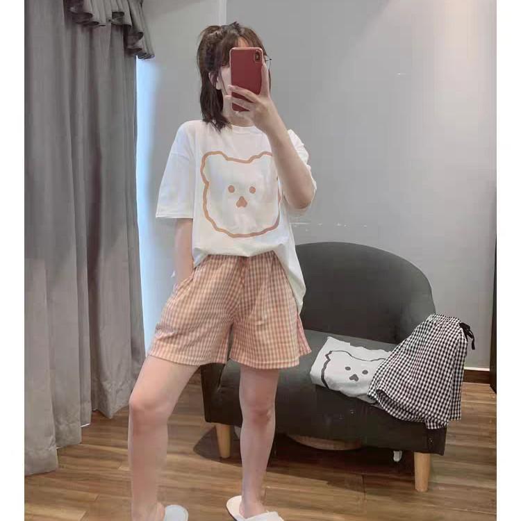 ・素材: コットン・スタイル: セット、カートゥーン・厚み: 薄手、中厚(161-180g/平方メートル)・襟: ラウンドネック・袖丈: 五分袖・パンツ丈: ショートパンツ・機能: カジュアル、通気性、睡眠用、在宅用、涼しい、快適、外出可・色: 白、グレー・素材含有率: 95%-100%