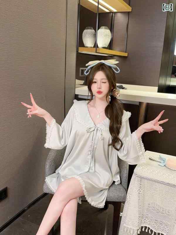 レディース 春夏 接触冷感 ルームウェア セット かわいい プリンセス風 高級感 短袖 外出可能