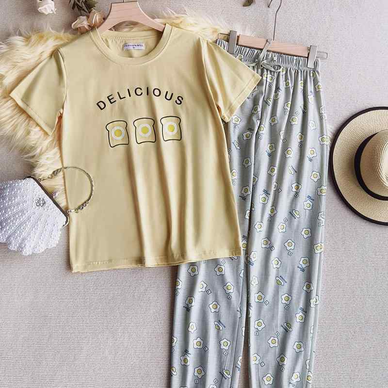 パジャマセット レディース 大きめサイズ 春夏 綿混紡 短袖 ホームウェア 外出可能 ファッション レジャー 中東 欧米 スタイル