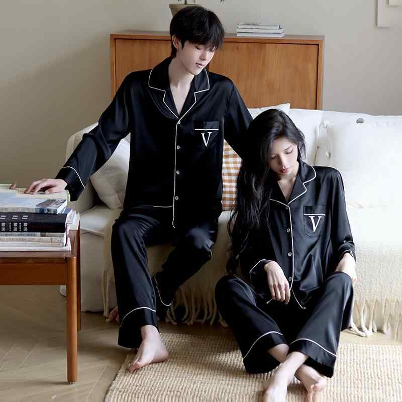 ・素材: アイスシルク・タイプ: セット・厚み: 薄手・生地重量: 101-120g/平方メートル・襟型: スーツカラー・袖丈: 長袖・パンツ丈: ロングパンツ・機能: 快適性、外出対応・カラー: ブラック,ダークブラウン,グレー,ワインレッド,ブラック,ワインレッド,ホワイト,エメラルドグリーン,ピンク,ダークピンク・サイズ: M,L,XL,XXL