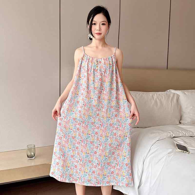 ・素材: コットン100%・生地厚さ: 薄 (121-140g/平方メートル)・襟型: 丸首・袖丈: 袖なし・機能: カジュアル、通気性、睡眠用、入浴用、在宅用、涼快、快適・対象: ビッグサイズ・用途: 在宅・色: ピンクストロベリーフラワー、レッドイエローブルーフラワー、レッドローズ、ブラウンベアフラワー、逃亡プリンセス・サイズ: 3XL,4XL,5XL・スカート丈: ロング・スタイル: シンプルカジュアル